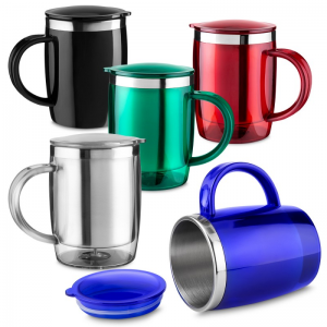 Caneca Inox com tampa (Consulte cores disponíveis)  400ml  Inox  